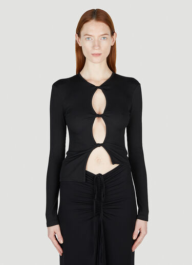 Christopher Esber Open Twist Long Sleeve Top Black chr0252001