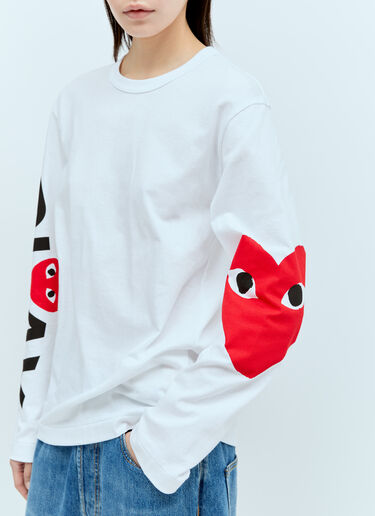 Comme Des Garçons PLAY Sleeve Logo Print T-Shirt White cpl0356007