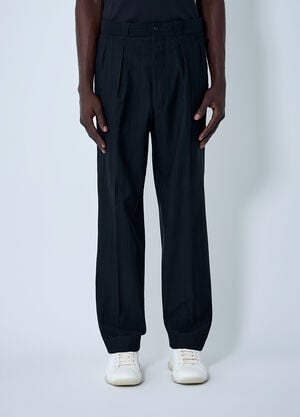 Prada Wool-Blend Pinstripe Pants Black pra0162011