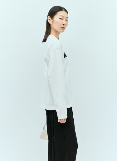 Jil Sander 徽标印花长袖 T 恤 白色 jil0255020