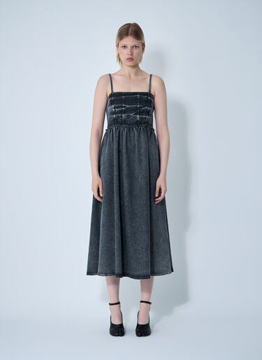 GANNI Stretch Future Denim Dress Black gan0260015