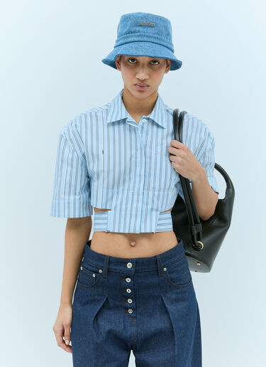 Jacquemus Le Bob Gadjo Denim Bucket Hat Blue jac0256089