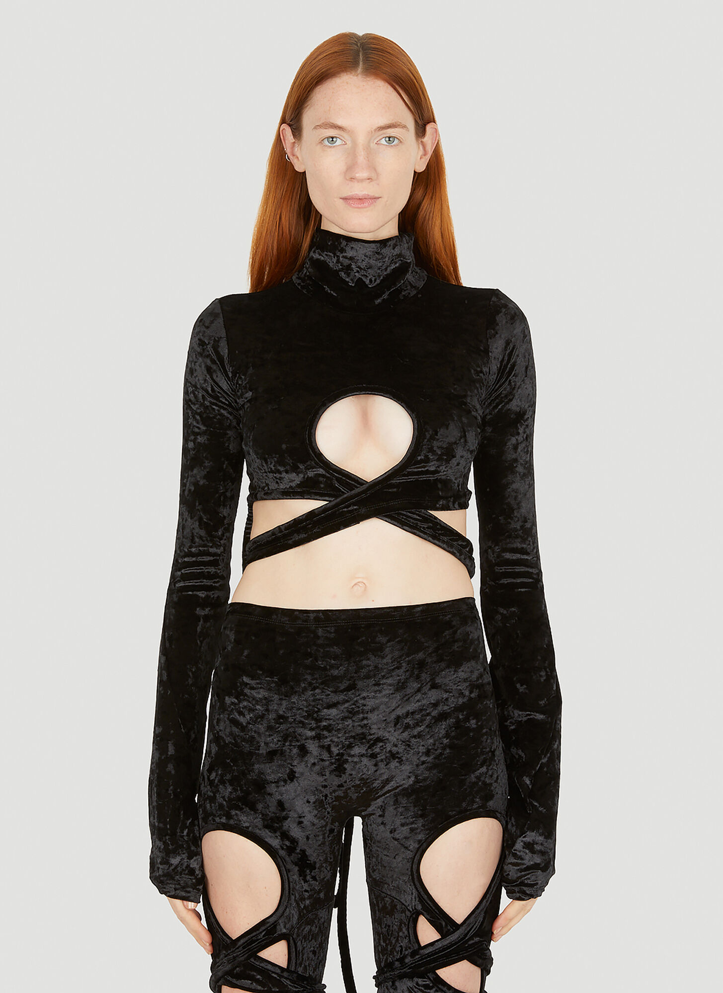 Ottolinger Black Wrap Loop Turtleneck In Black