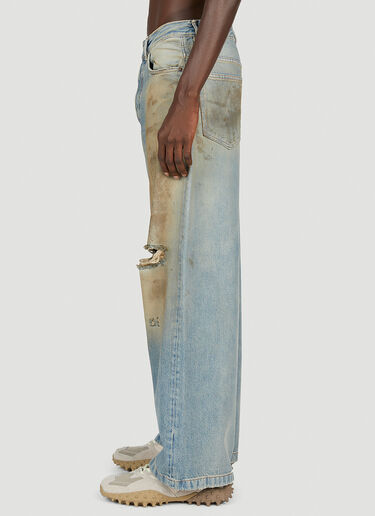Acne Studios 1989 Distressed Wide Leg Jeans Blue acn0153002