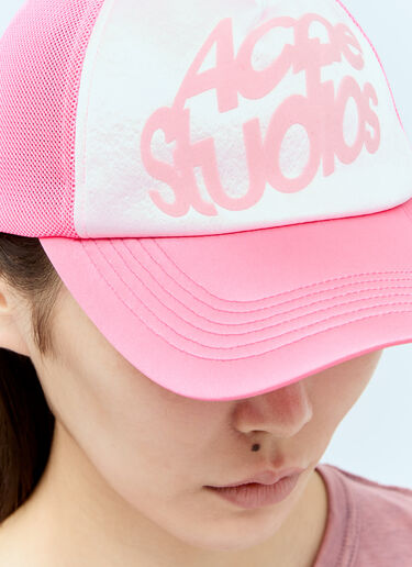 Acne Studios Logo Baseball Cap Pink acn0256042