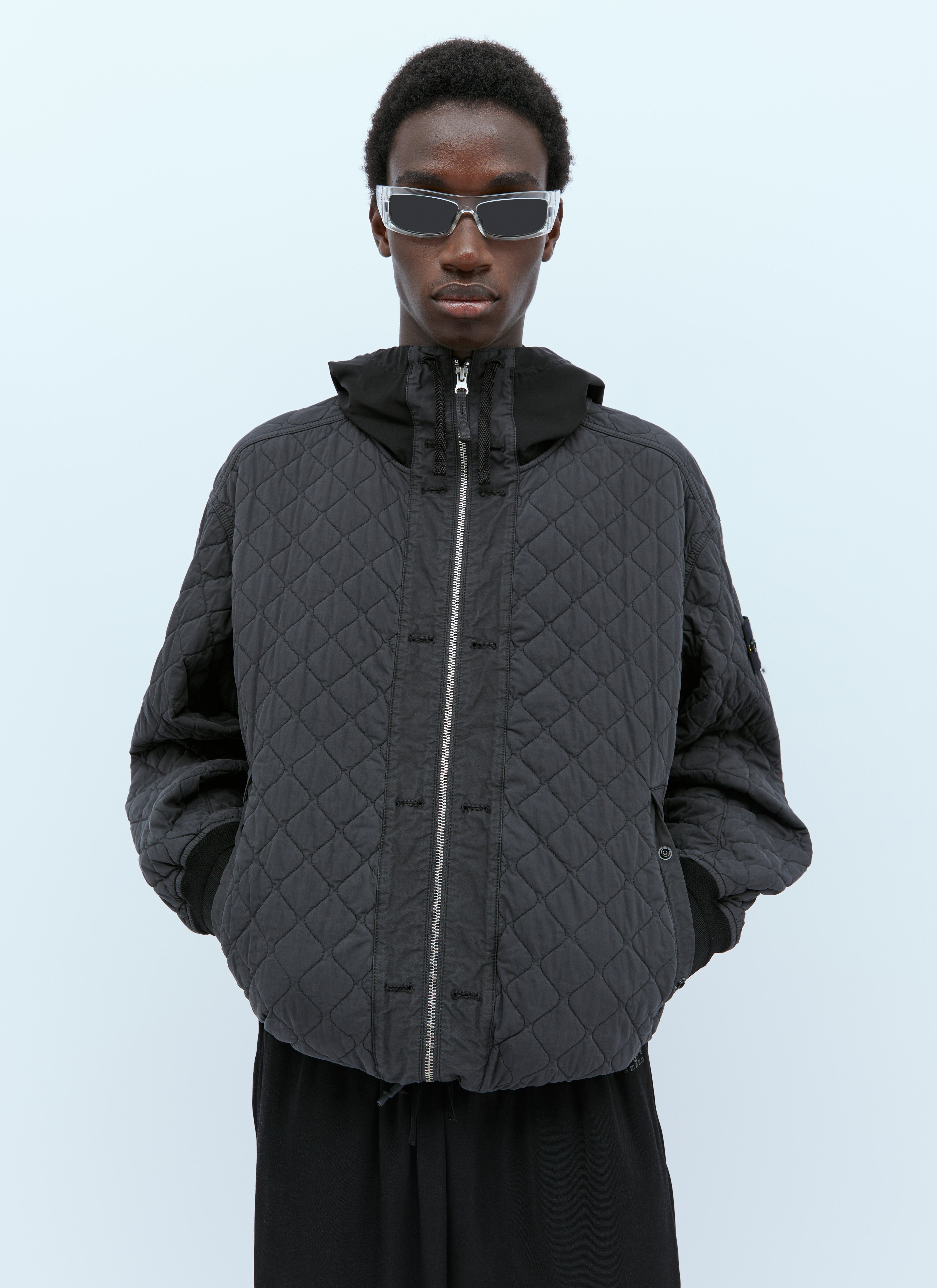 Stone Island Men s Quilted Hooded Jacket in Grey LN CC