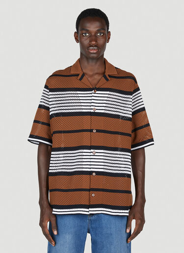 Burberry 로고 스트라이프 셔츠 브라운 bur0152038