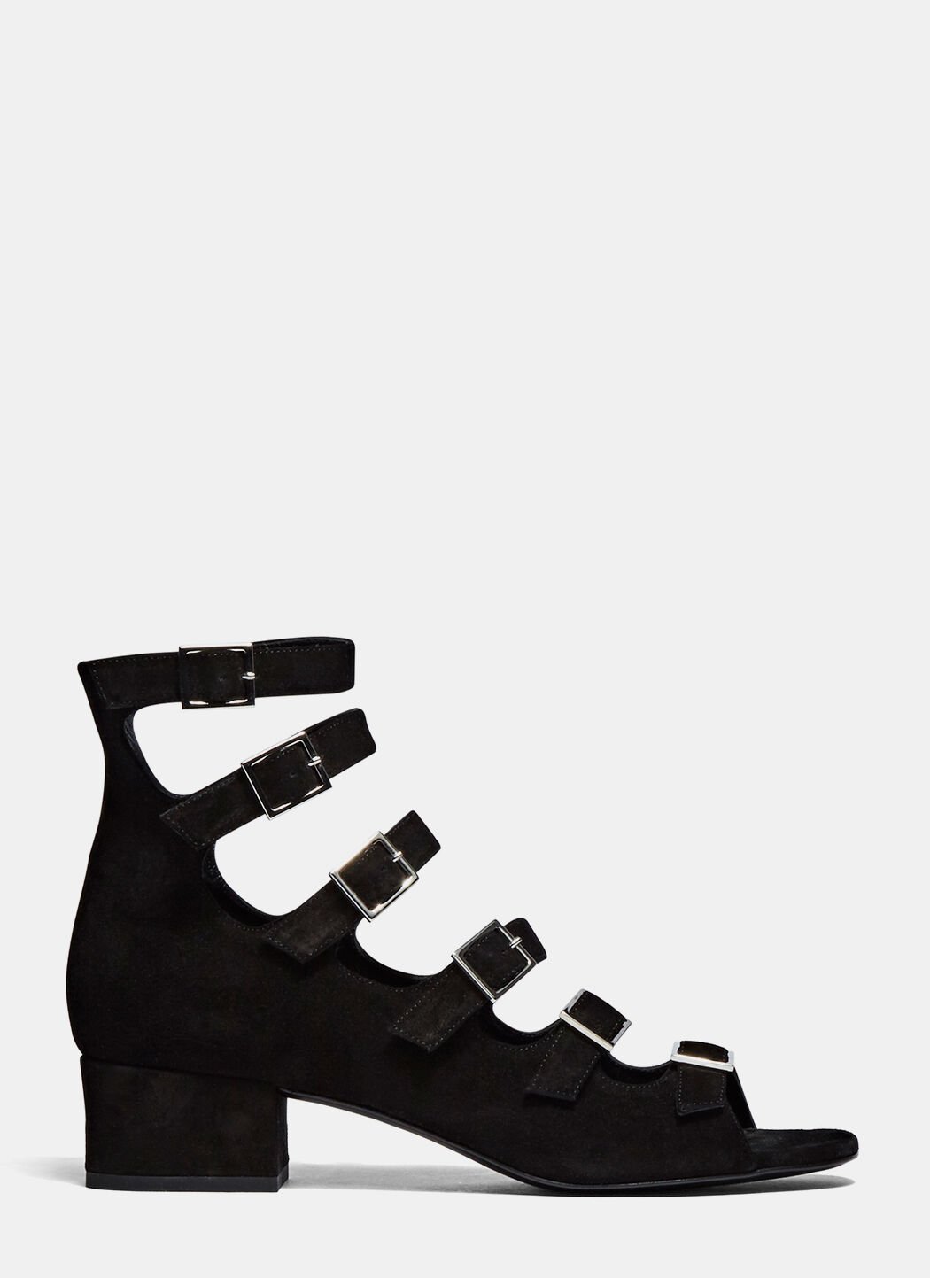 Saint Laurent Babies Suede Strapped Sandals in Black LN CC