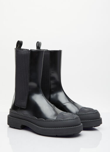 Gucci Interlocking G Leather Boots Black guc0254025