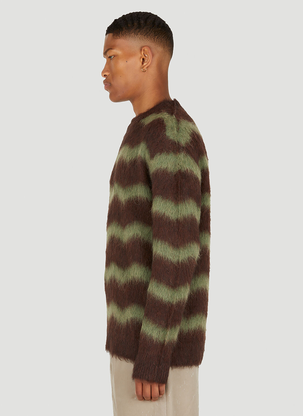 Striped best sale fuzzy sweater