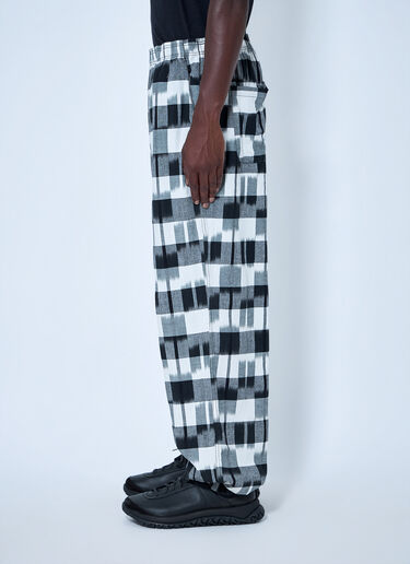 LN-CC® - NOMARHYTHM TEXTILE: Ikat Check Easy Pants - Grey NOMARHYTHM TEXTILE Ikat Check Easy Pants Grey nom0164008