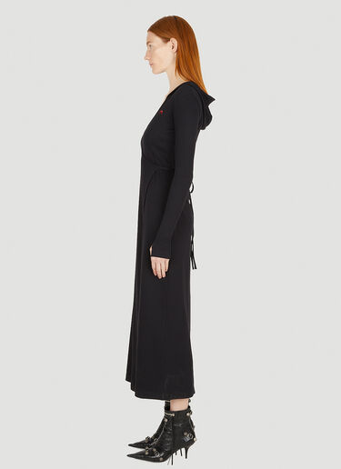 Marine Serre Cache-Coeur Hooded Dress Black mrs0250003