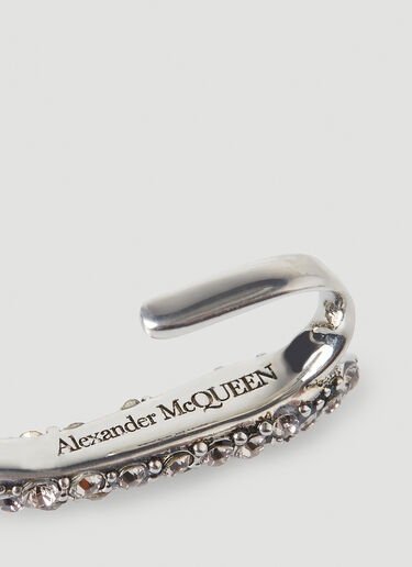 Alexander McQueen Crystal-Embellished Ear Cuff Silver amq0247068