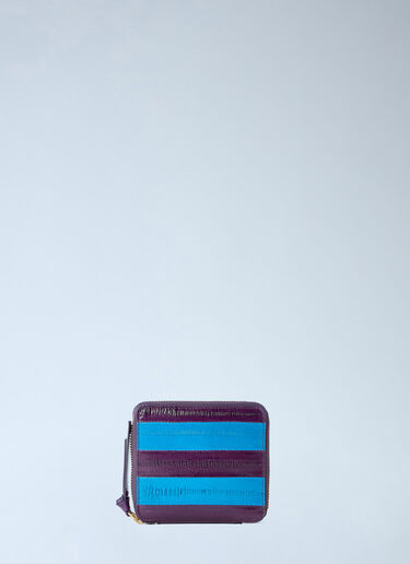 LN-CC® - Dries Van Noten: Striped Leather Wallet - Blue Dries Van Noten Striped Leather Wallet Blue dvn0264043