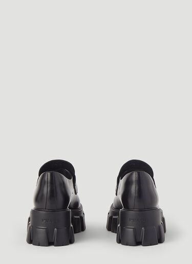 Prada Monolith Platform Leather Loafers Black pra0245013