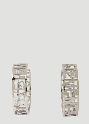 Vetements Logo Hoop Earrings Black vet0356003