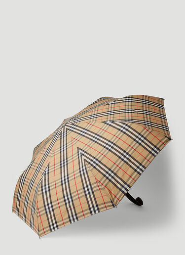 Burberry Trafalgar Check Folding Umbrella Beige bur0253063