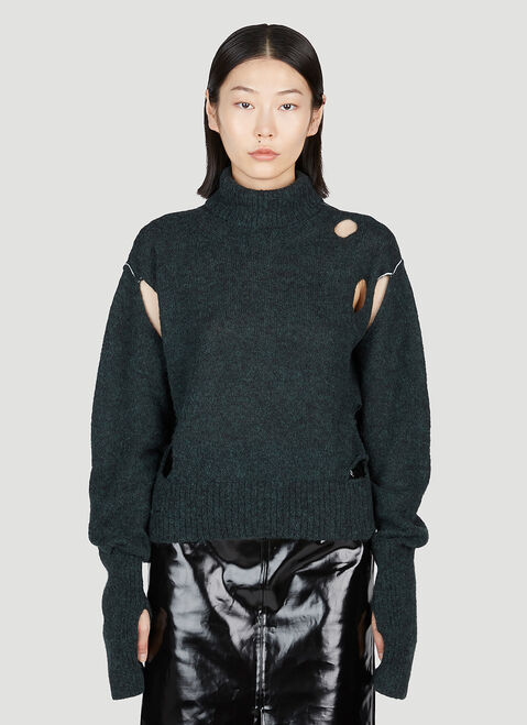 MM6 Maison Margiela Cut Out Sweater Blue mmm0253017