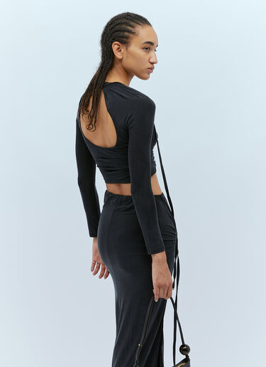 Jacquemus Le Haut Peplo Crop Top Black jac0254022