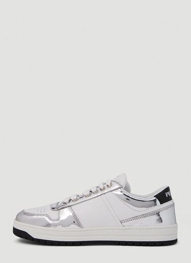 Prada Mirrored Downtown Sneakers Silver pra0251016