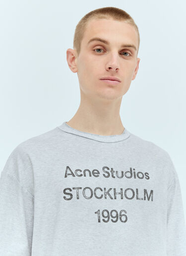 Acne Studios Logo Print T-Shirt Grey acn0355011
