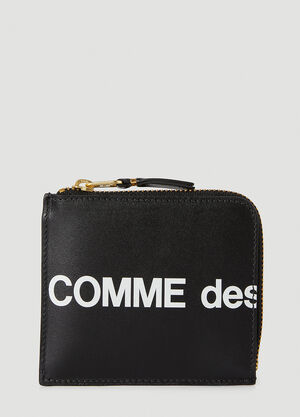 Comme des Garçons Wallet Logo Zipped Wallet Black cdw0356004