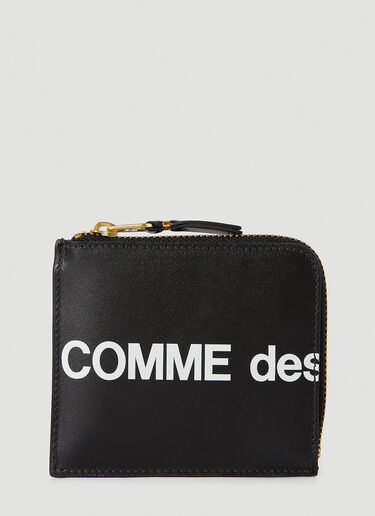 Comme des Garçons Wallet Logo Zipped Wallet Black cdw0346005