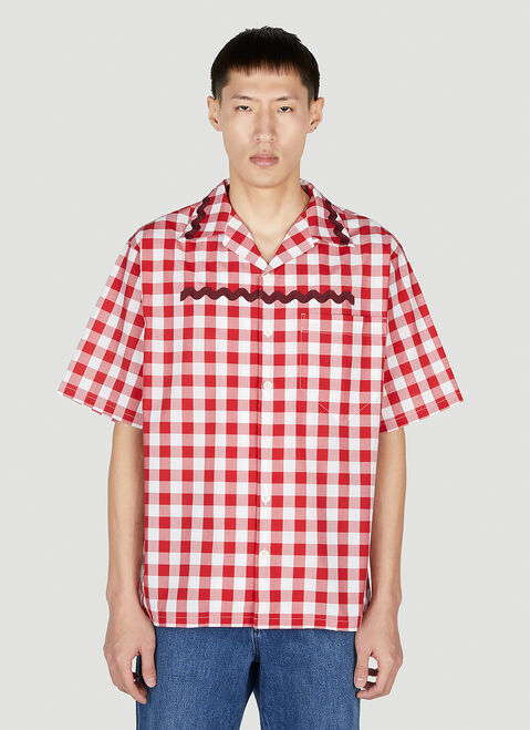 Prada Gingham Shirt Beige pra0153013