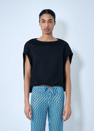 Dries Van Noten Draped Sleeve Top Black dvn0263002