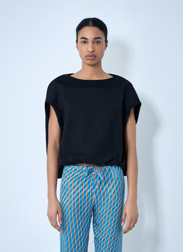 Dries Van Noten Draped Sleeve Top Black dvn0263002