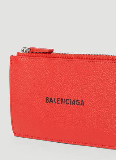 Balenciaga Logo Print Card Holder Red bal0151069