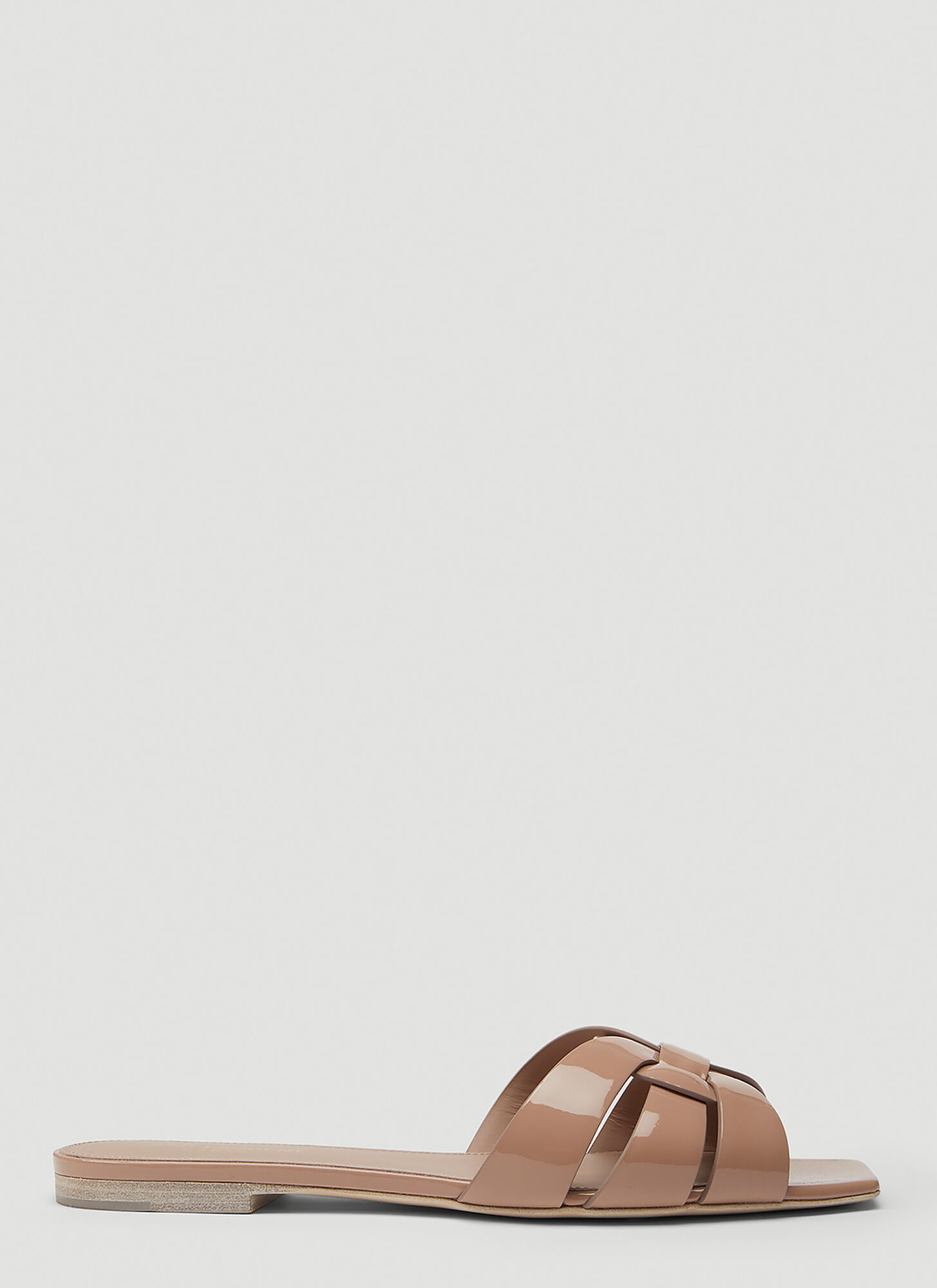 Shop Saint Laurent Nu Pieds Slides In Beige