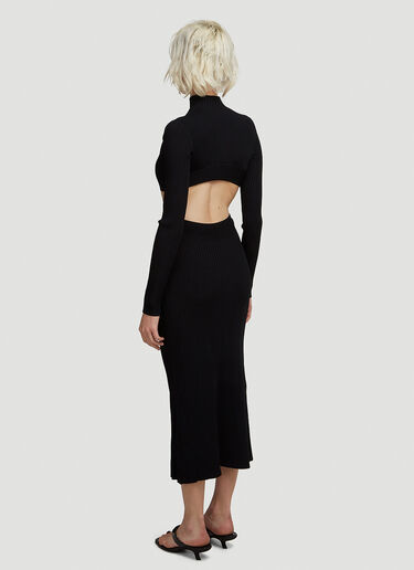 Dion Lee Spiral Rib Mid Length Dress Black dle0247011