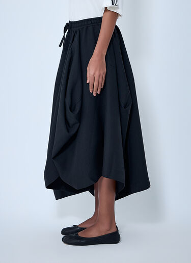 Y-3 Asymmetric Gathered Midi Skirt Black yyy0264002