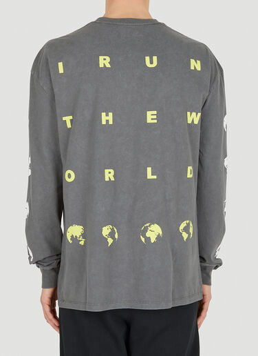 OVER OVER Run The World Long Sleeve T-Shirt Grey ovr0150010