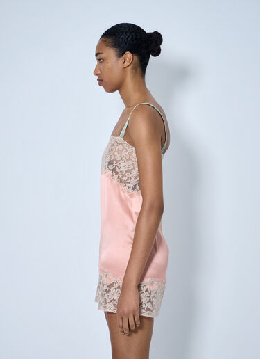 LN-CC® - Saint Laurent: Sleeveless Lace-Trimmed Slip Dress - Pink Saint Laurent Sleeveless Lace-Trimmed Slip Dress Pink sla0263024