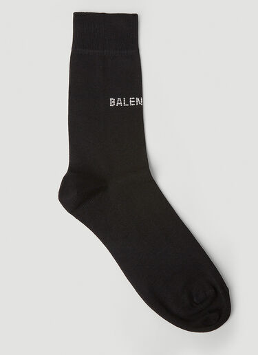 Balenciaga 스터드 로고 양말 블랙 bal0251135