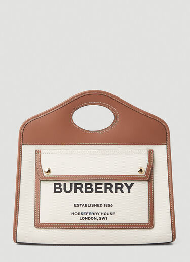Burberry Pocket Tote Bag White bur0248058