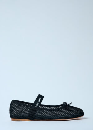 The Row Mesh Ballerina Flats Black row0259013
