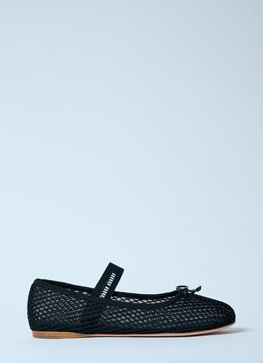 Miu Miu Mesh Ballerina Flats Black miu0259023