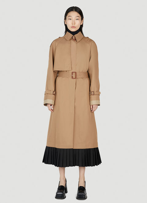 TOTEME Pleated Hem Trench Coat Camel tot0253001