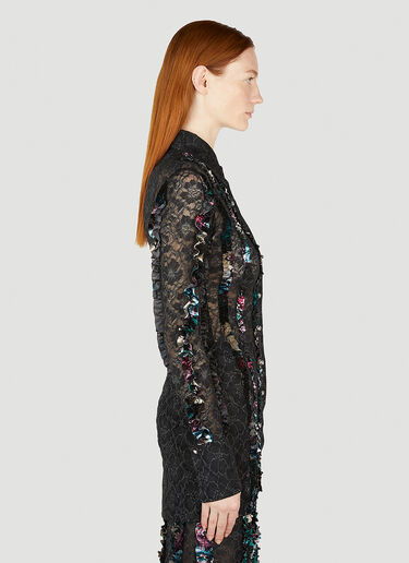 Rave Review Yrsa Ruffle Trim Shirt Black rav0252003