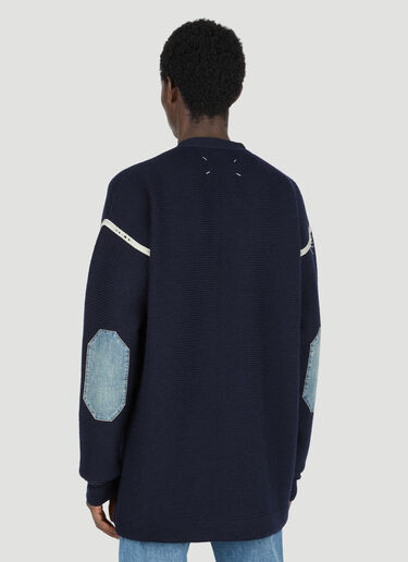 Maison Margiela Elbow Patch Knit Cardigan Navy mla0154006