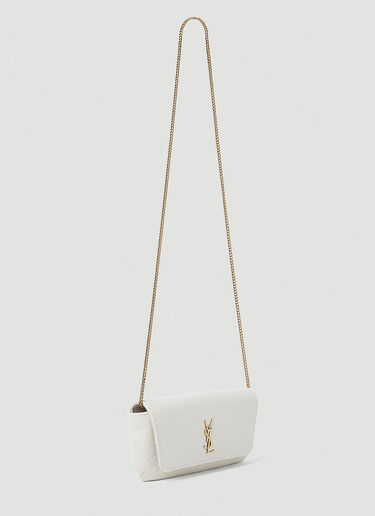 Saint Laurent Gaby Chain Phone Holder Cream sla0253141