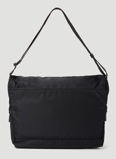 Prada Logo Plaque Messenger Crossbody Bag Black pra0153021
