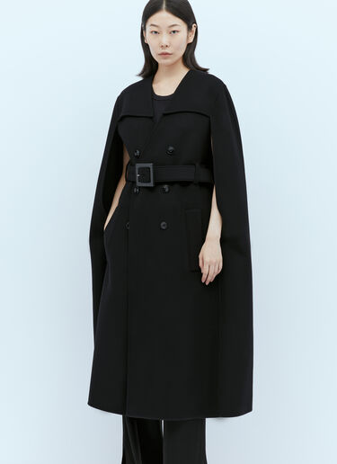 Jil Sander 双排扣斗篷大衣 黑 jil0253003