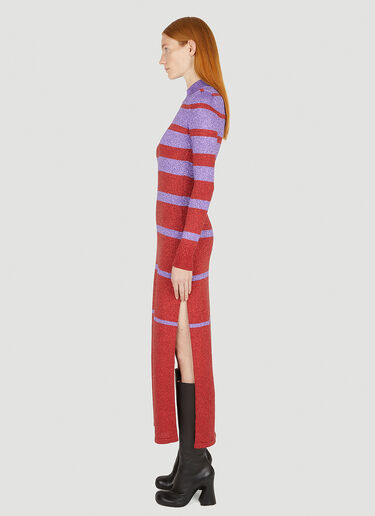 Rabanne Metallic Stripe Long Dress Red pac0251001