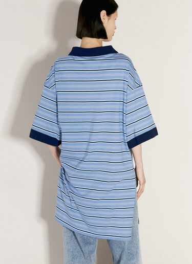 Martine Rose Striped Polo Shirt Blue mtr0255003