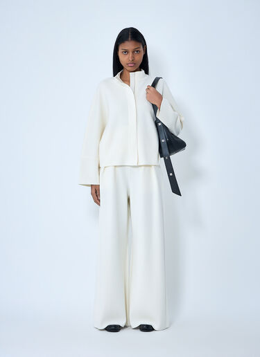 Max Mara Ribbed Knit Pants White max0263031