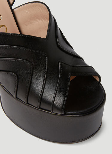 Gucci Geometric Platform Heels Black guc0250111